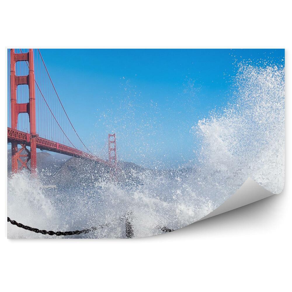 Poszter tapéta Golden Gate híd hullámok víz