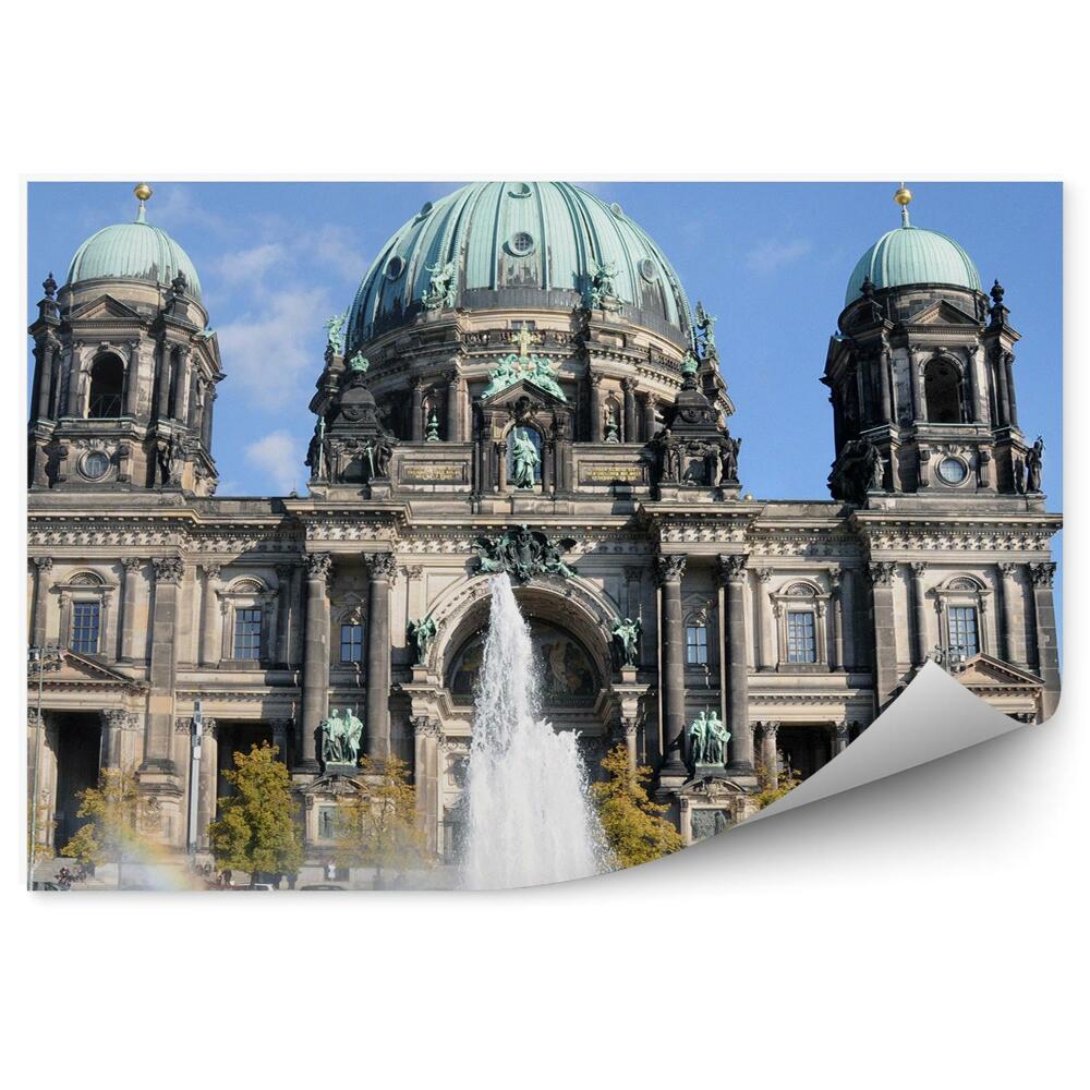 Poszter tapéta Berlini katedrális szökőkút szivárvány természet ég felhők