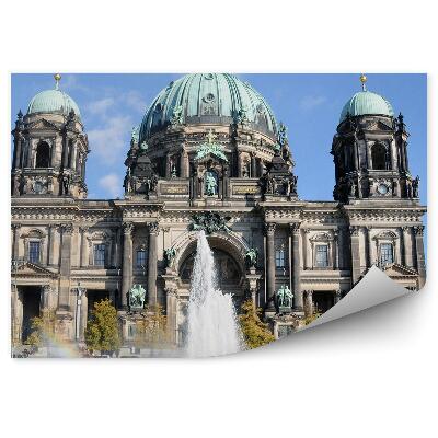 Poszter tapéta Berlini katedrális szökőkút szivárvány természet ég felhők