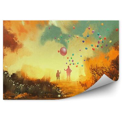 Öntapadós fotótapéta falra Emberek léggömbök fák képek