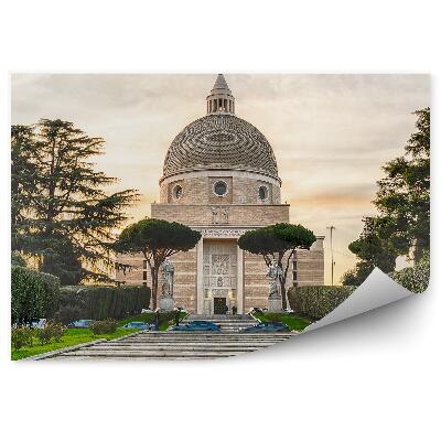 Fotótapéta templom Santi Pietro e Paolo Róma Olaszország fák autók