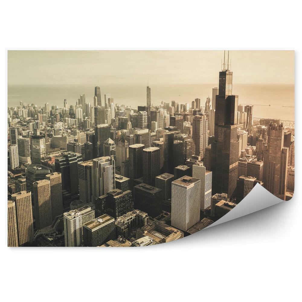 Fotótapéta felhőkarcolók óceán ég Chicago felhők