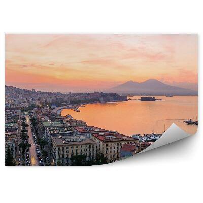 Öntapadós fotótapéta falra Épületek óceán tenger csónakok hegyek fák Nápoly Olaszország