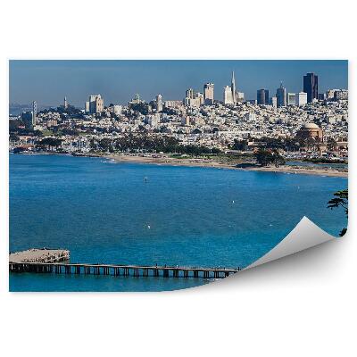 Poszter tapéta épületek öböl tengeri égbolt fák