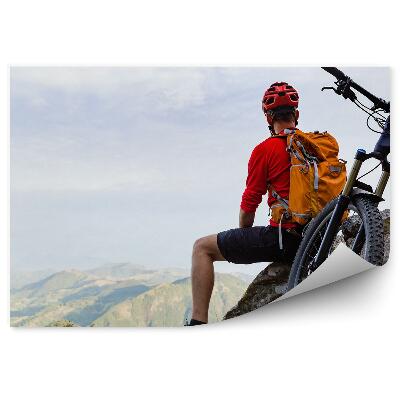 Fali poszter tapéta Hegyi kerékpáros felszerelés nyomvonal kilátás