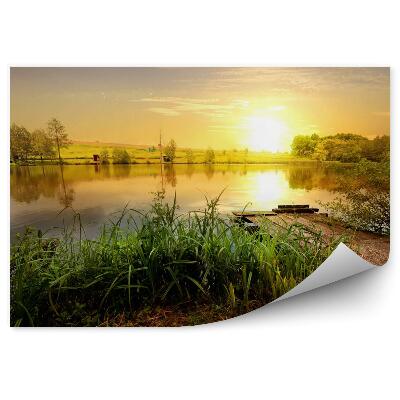 Poszter tapéta Tó arany naplementével