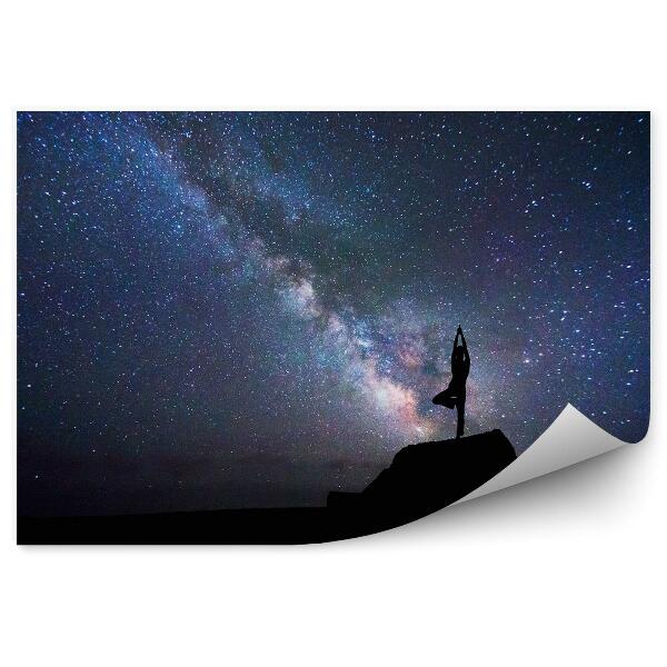 Modern fotótapéta Jóga épület fák Tejút csillagok ég