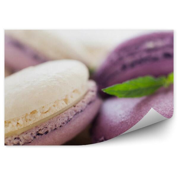 Öntapadós Fotótapéta Süti macaroons lila fehér édesség