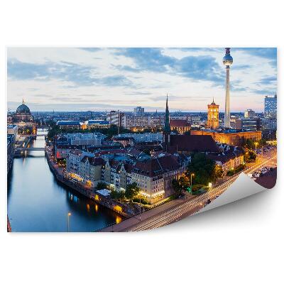 Fotótapéta légi felvétel Berlin épületei közúti autók TV-torony