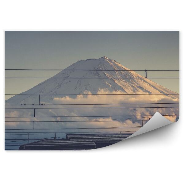 Öntapadós fotótapéta falra Mount Fuji Kawaguchiko pályaudvar