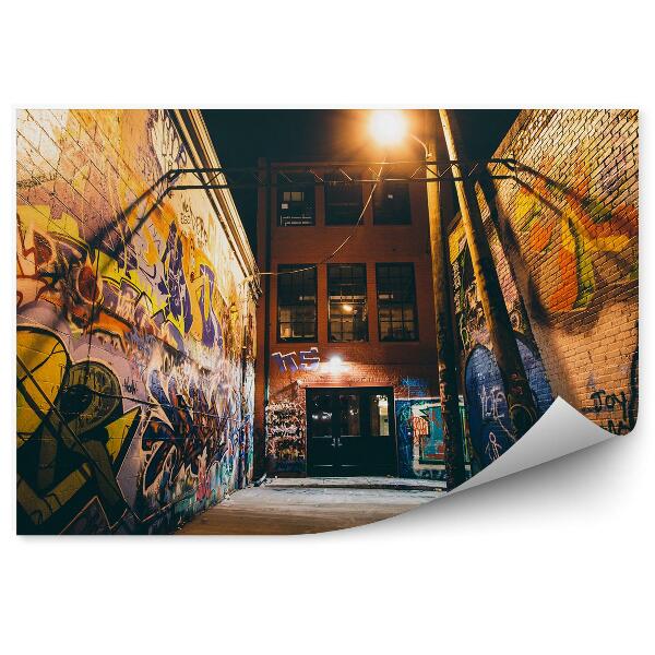 Öntapadós fotótapéta falra Építési utcai graffiti tégla