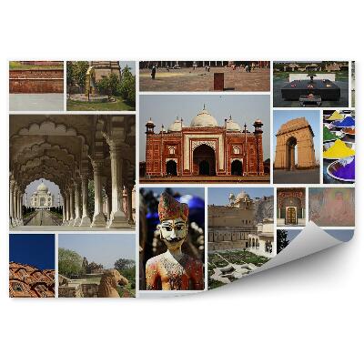 Fali poszter tapéta India kollázs építészet épületek fűszerek kultúra