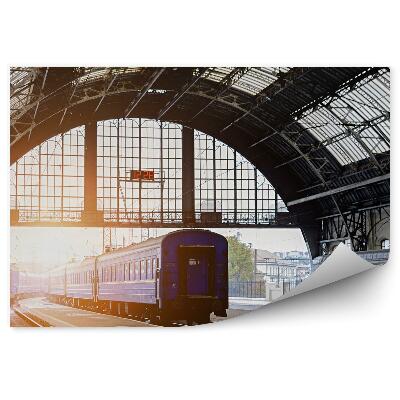 Fotótapéta Lviv vasútállomás vonatok fénysugarakat
