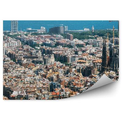 Poszter tapéta Sagra Familia panoráma Barcelona városára