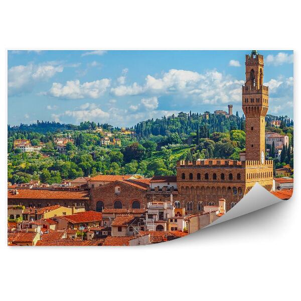 Poszter tapéta légi felvétel firenzei katedrális Santa Maria del Fiore épületei