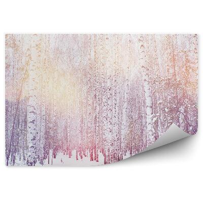 Öntapadós fotótapéta Könnyű ragyog nap tél hó erdei fák