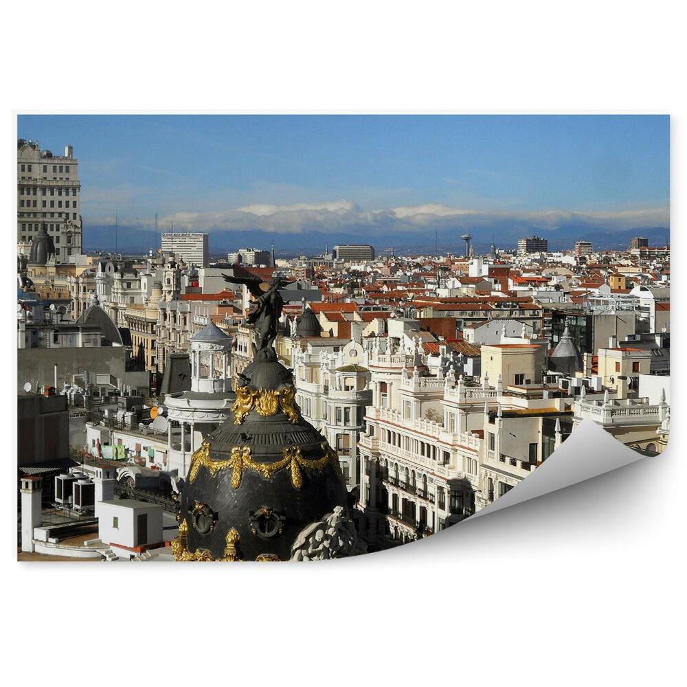 Kép tapéta Madrid város panoráma felhők építészet