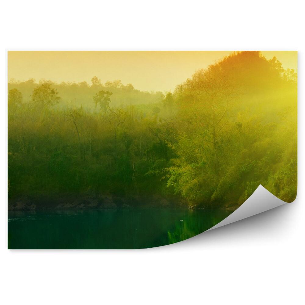 Öntapadós fotótapéta Sunset dzsungel tó Thaiföld