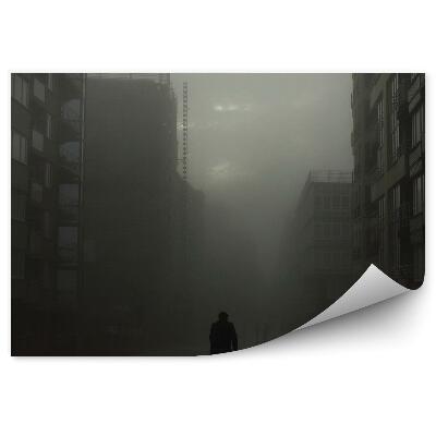 Öntapadó fotótapéta Városi épületek autó kerékpáros emberek