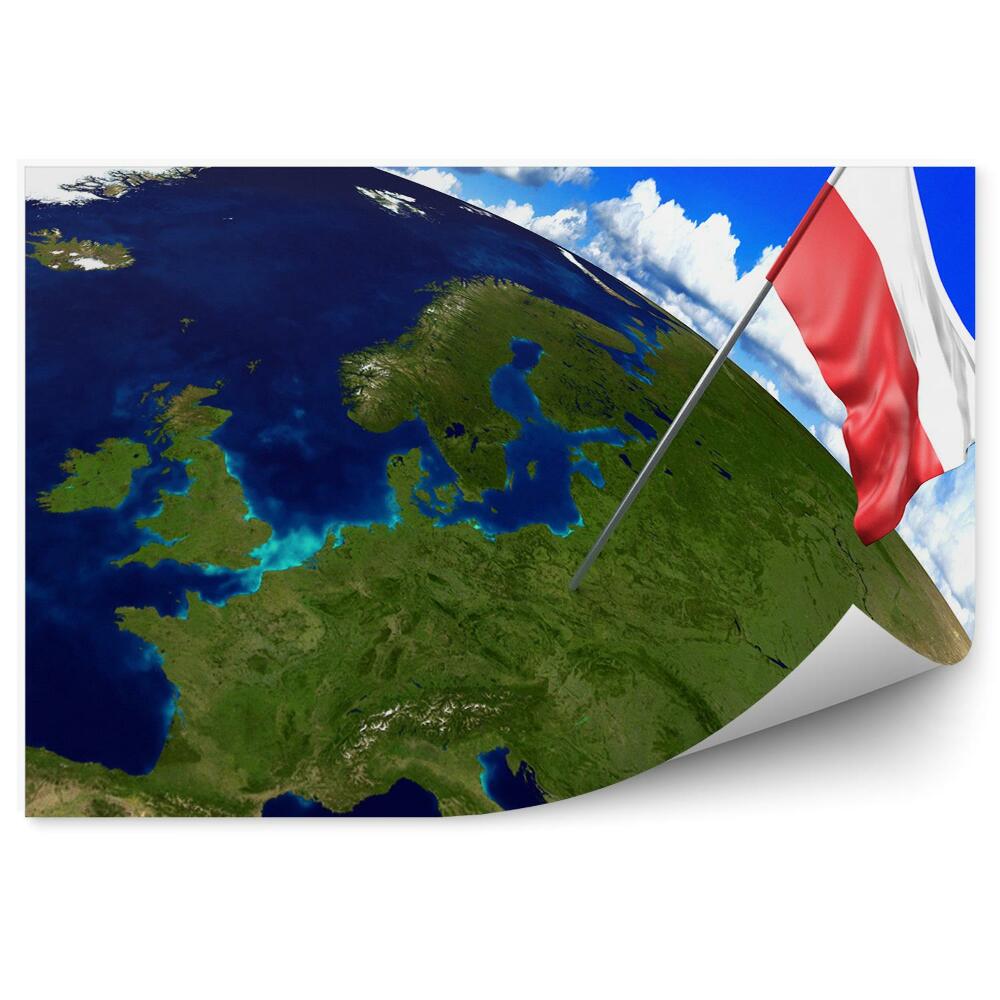 Fotótapéta Lengyelország Európa zászlójában