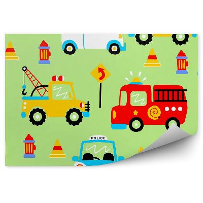 Poszter tapéta Rendőrségi szolgálati autók őr zöld háttér