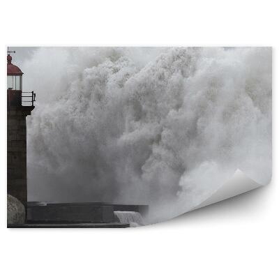 Poszter tapéta Habzó nagy hullámok világítótorony