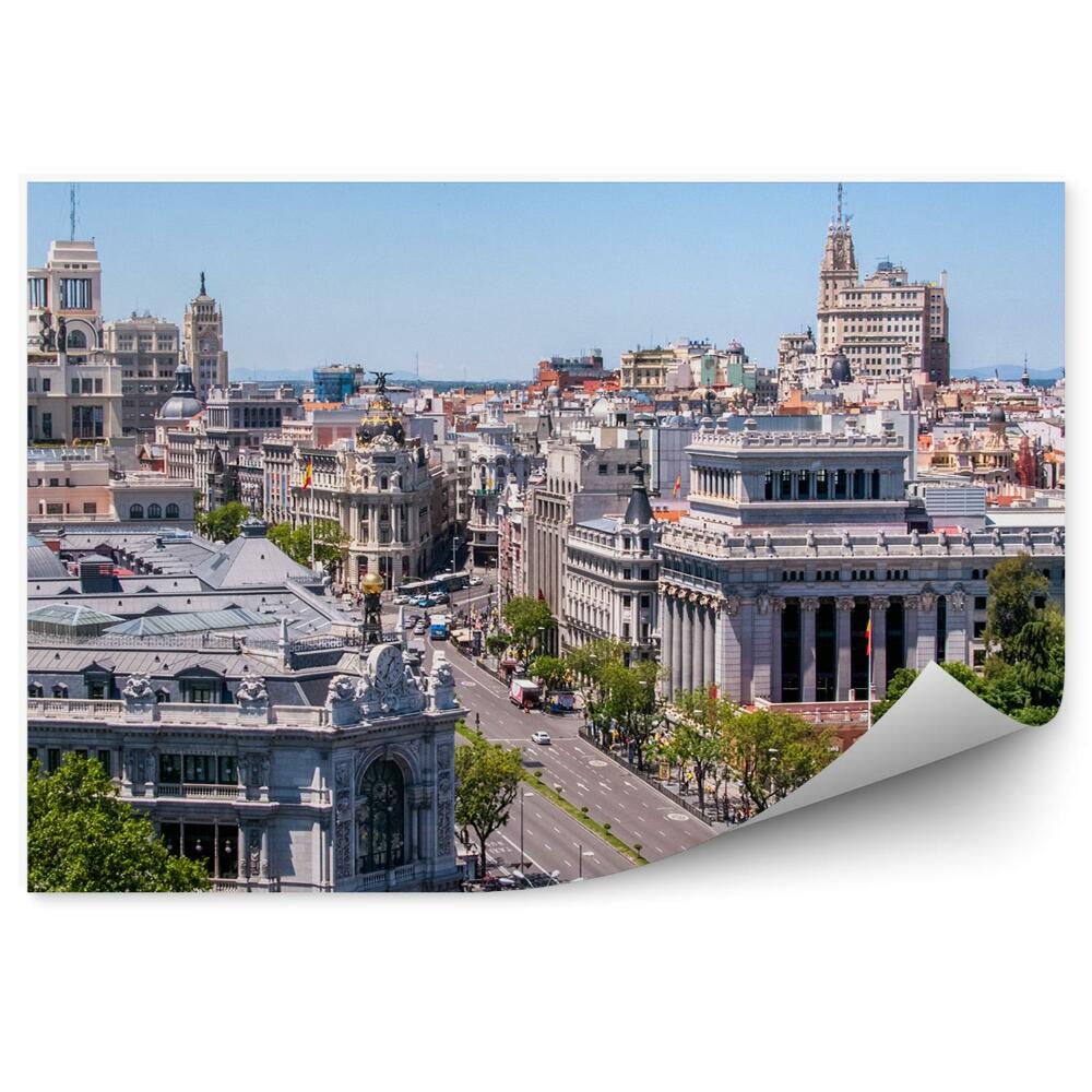 Öntapadós fotótapéta falra Panoráma épületek fák közúti autók madrid