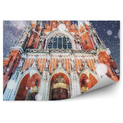 Öntapadós fotótapéta falra Szent József templom Krakkó fantasztikus csillagos égbolt