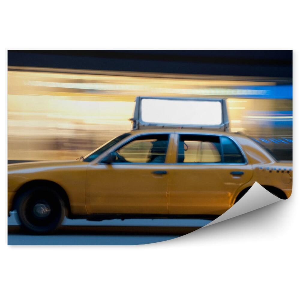Fotótapéta Sárga amerikai taxi mozgásban
