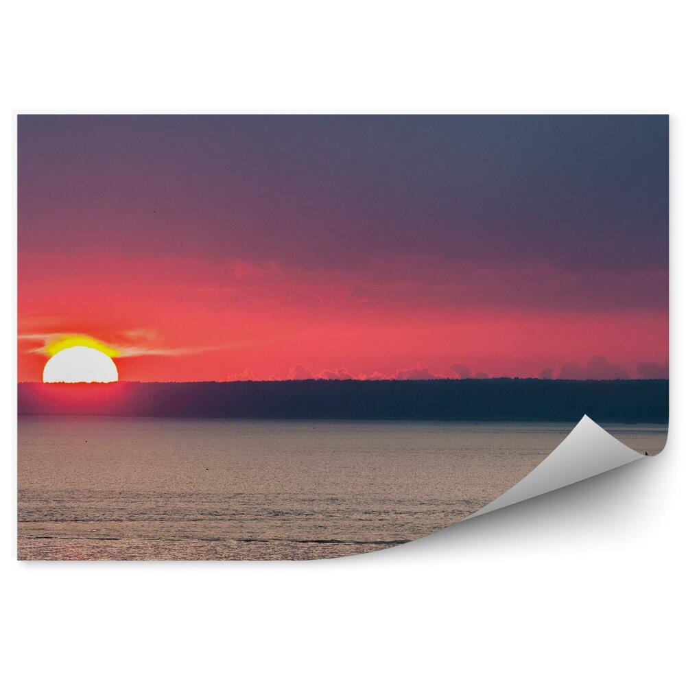 Modern fotótapéta Hajó naplemente horizont kilátás óceán-tengerre