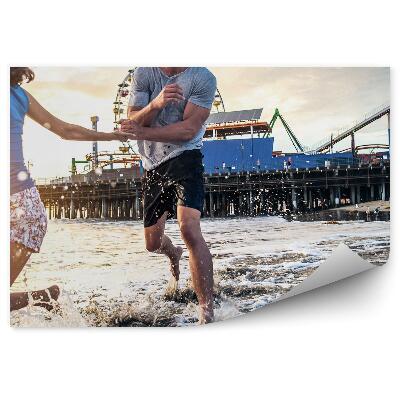 Modern fotótapéta Vidámpark partján víz pár szerelem