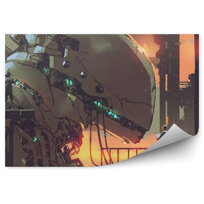 Fotótapéta Futurisztikus gyár nagy festett robotokkal