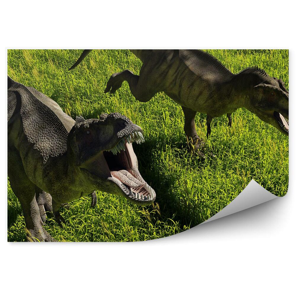 Öntapadó fotótapéta Dinoszauruszok a fűben