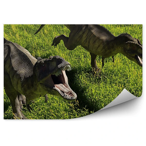 Öntapadó fotótapéta Dinoszauruszok a fűben