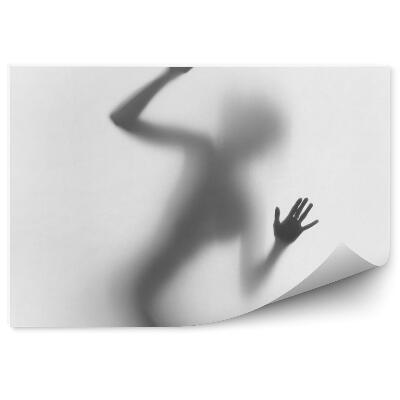 Fali poszter tapéta Szexi lány a fürdőszoba függöny mögött