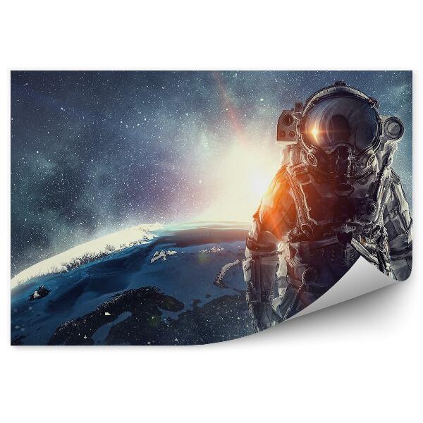 Öntapadós fotótapéta falra Űrhajós világűr bolygó föld égbolt csillagok fényei