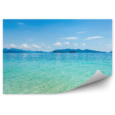 Öntapadó fotótapéta Homok-óceán hegyek égbolt felhők