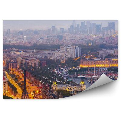 Fotótapéta Port Vell panoráma Barcelona városára éjszaka