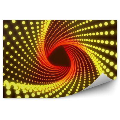 Fotótapéta Sárga és piros pöttyök csavart alagútja