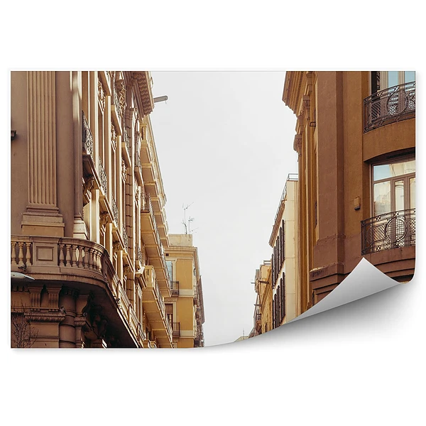 Poszter tapéta régi utcai épületek Barcelona