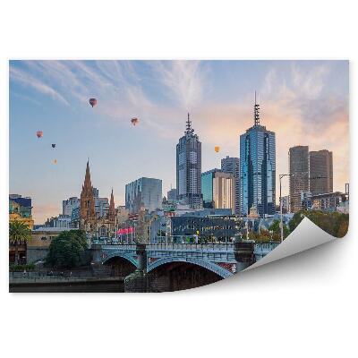 Fotótapéta Léggömbök a város felett
