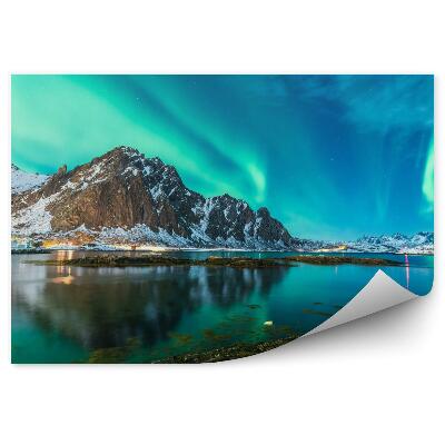 Modern fotótapéta Aurora a fjord fölött