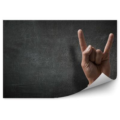 Öntapadós fotótapéta falra gesztus rock kéz öltöny sötét háttér