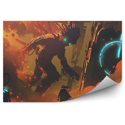 Öntapadós fotótapéta falra Ember óriás robot vezetékek