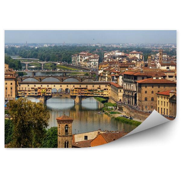 Fotótapéta aranyműves híd folyami épületek folyó firenze