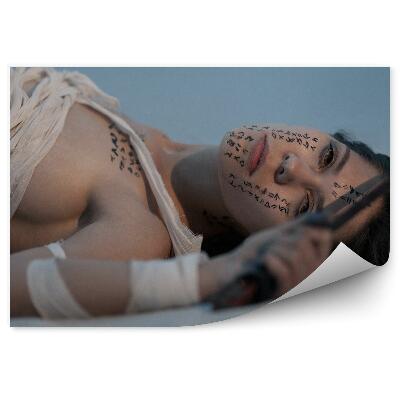 Fotótapéta Lány a homok múmia test Egyiptom