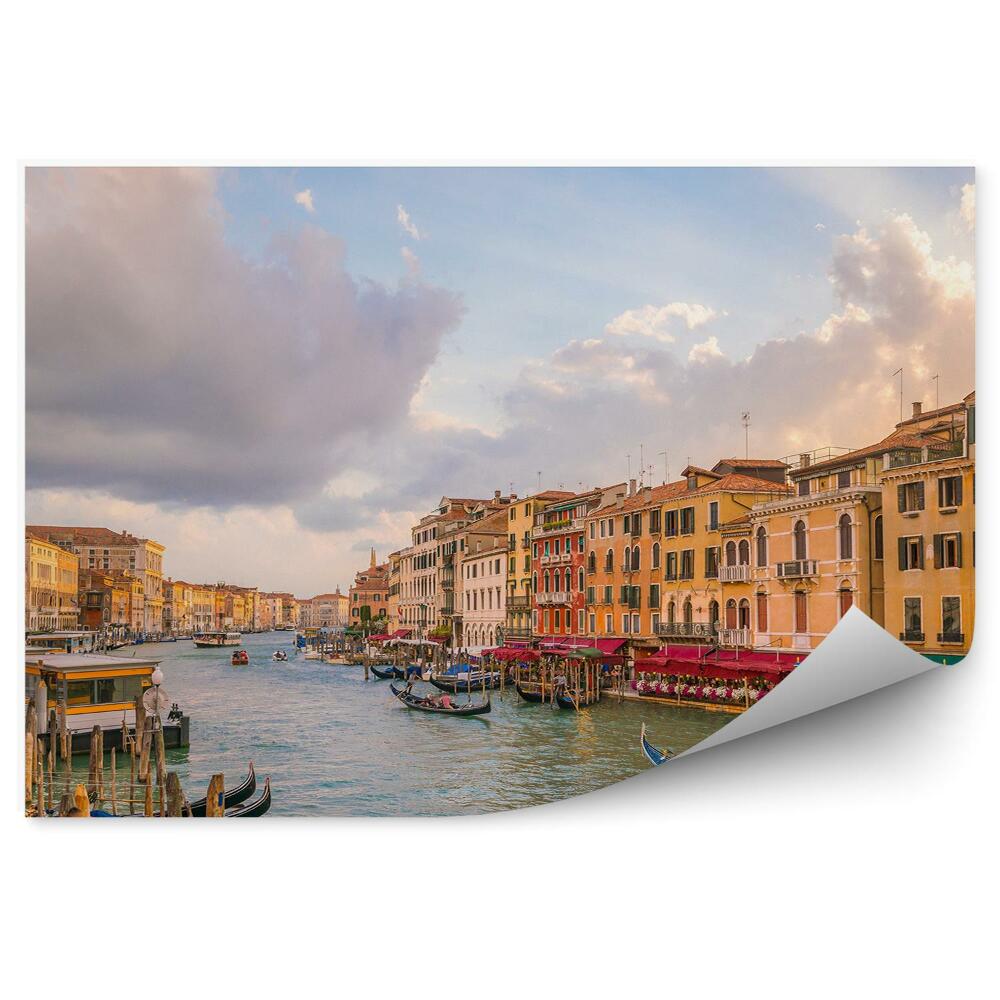 Poszter tapéta Grand Canal épületek gondolák ég felhők marina