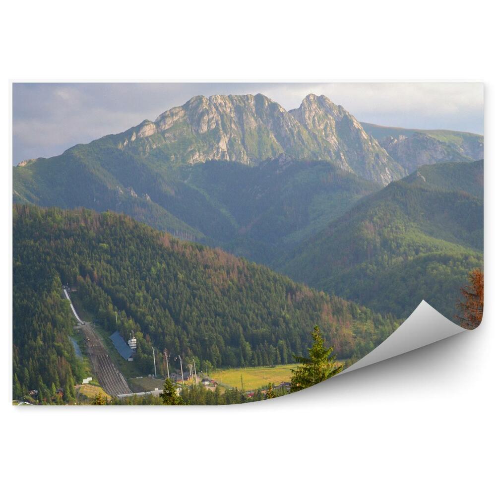 Öntapadós fotótapéta falra Nagy szarufák eltemetve giewont hegyek tűlevelű fák