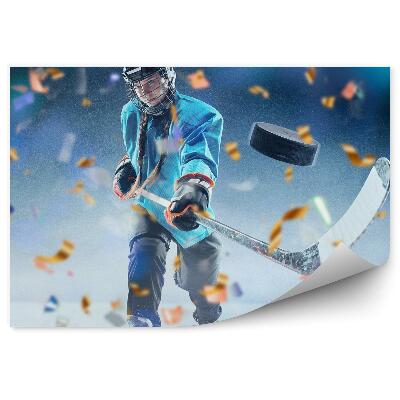 Fotótapéta Fiatal nő jégkorongozó