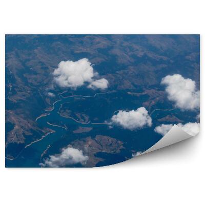 Modern fotótapéta Hegyek víz felhők föld háttér